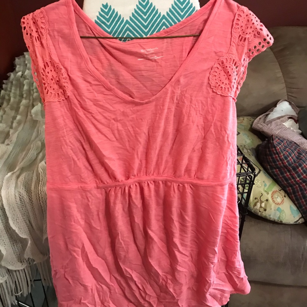 Maternity dress blouse coral